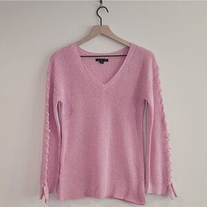 American Eagle Pink V-Neck Knit Sweater Size XS